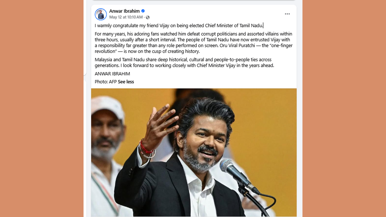 Anwar Ibrahim – Vijay social media exchange attracts Malaysian media